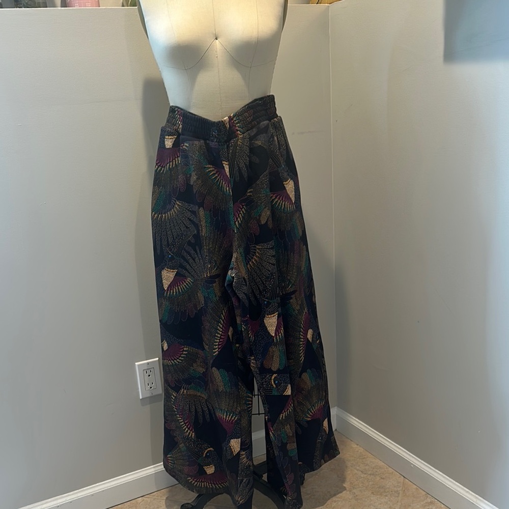 Elegant Multicolor Patterned Women's wide leg pant